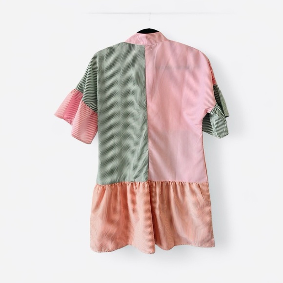 Colorblock Button-Up Dress - Picture 2 of 6